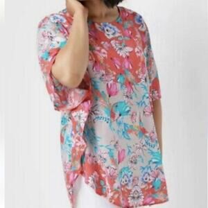 Anthropologie Tolani Collection Narissa Floral Caftan Mediam Petite Resortwear